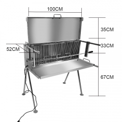 Stainless Steel Spit Rotisserie Twin Vertical Double Spit BBQ Grill