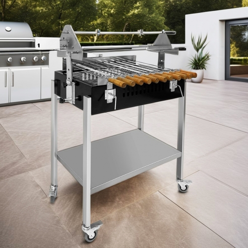 Cyprus Grill BBQ kebab Greek souvlaki foukou Cyprus souvla Charcoal Motorised Outdoor Rotisserie BBQ Grill